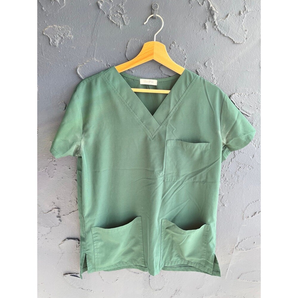 green scrub top
